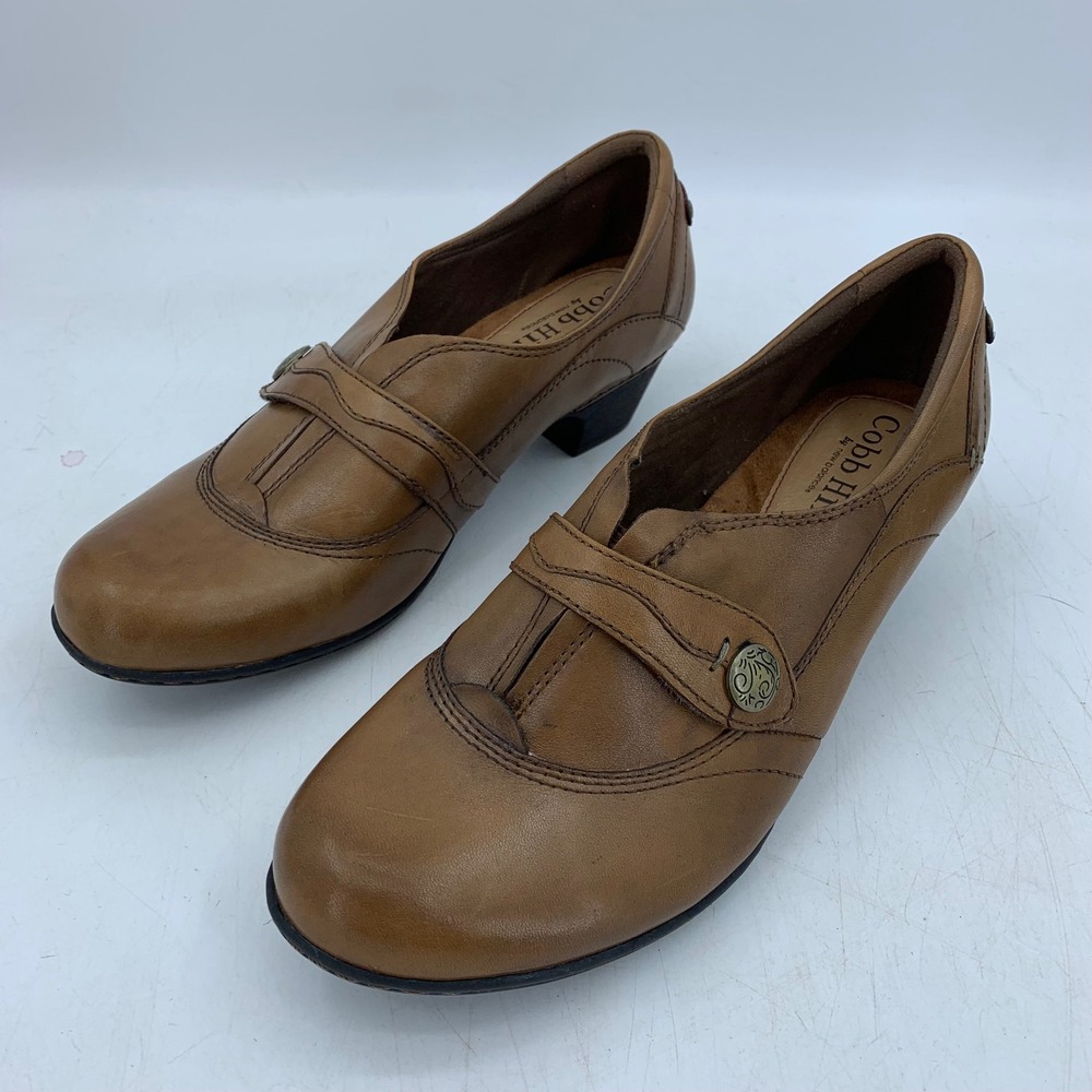 Granny Earthy Cobb Hill Leather Mary Jane Pumps 10W Shoe Block Retro Comfort